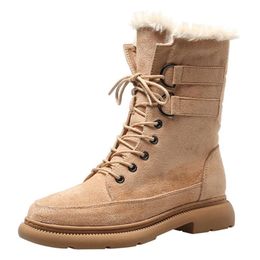 2020 Winter Women Boots Keep Warm Mid-Calf Snow Boots Ladies Lace-up Comfortable large size 34-43