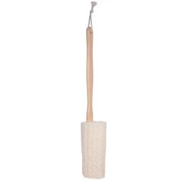Natural Loofah Bath Brush with Long Wood Handle Exfoliating Dry Skin Shower Body Scrubber Spa Massager DH8580 CG001