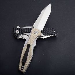 New 0393 Flipper Folding Knife 8Cr13Mov Satin Blade G10 & Steel Handle Ball Bearing Fast Open Folding Knives EDC Gear