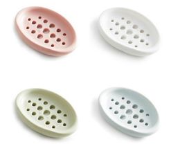 Silicone Non-slip Soap Holder Dish Bathroom Shower Storage Plate Stand Hollow Dishes Openwork Soap Dishes SN2114