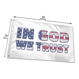 3x5 Feet Vivid Colour & UV Fade Resistant with Grommets Double Stitched - Religion God USA United States in god we Trust Flag