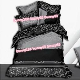 Модный европейский домашний постельные принадлежности Мягкая и удобная мода печатает письмо Mocha хлопковые листы четыре набора 4 наборов G5090