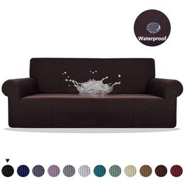 Sofa Cover Waterproof Solid Color High Stretch Slipcover All-inclusive Elastic Couch Cover Sofa Covers For Dining Room 201222