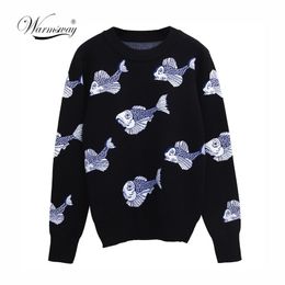 Autumn Winter Cartoon Knitted Women Sweaters Pullovers Long Sleeve Sweater Slim Pull Femme Jumpers Sueter Mujer New C-244 201030
