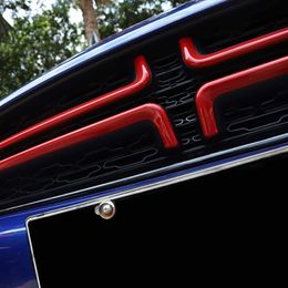 Red Car Front Mesh Grille Cover Dcoration Trim 4pcs For Dodge Charger 2015 UP Car Exterior Accessories351l