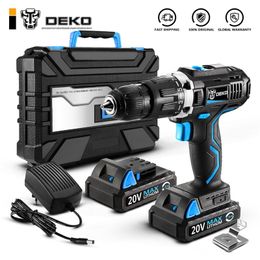 DEKO GCD20DU3 20V Max Household DIY Woodworking Lithium-Ion Battery Cordless Drill Driver Power Tools Electric Drill Power Drill 201225