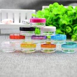 200pc 3g 5g transparent small round cream bottle jars pot container empty cosmetic plastic sample for nail art storagebest qualtit
