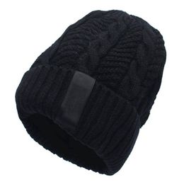 Men Fashion Warm Knit Beanie Hood Male Korean Style Cool Winter Plus Thickening Inside Hat Outdoor Skull Caps