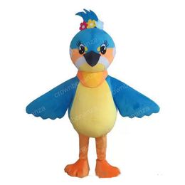 Halloween Lovly Blue Bird Mascot Costume Top quality Cartoon Character Outfit Suit Adults Size Christmas Carnival Birthday Party Outdoor Outfit