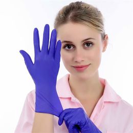 100pcs Blue Color Disposable Latex Gloves Garden Gloves For Home Cleaning Laboratory Rubber Cleaning Gloves Universal Food Glove Y200421