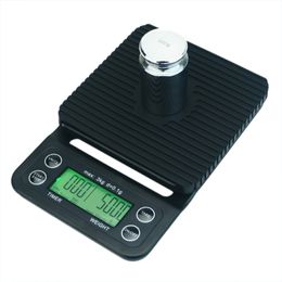 3000g/0.1g Digital Drip Coffee with Timer Multi Balance Kitchen Food Weight Precision Household Scale 201117