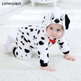 Dalmatian Cosplay Baby Clothes Romper Cartoon Puppy Dog Kigurumis Onesie born Boy Girl Jumpsuit Warm Halloween Costume 211229