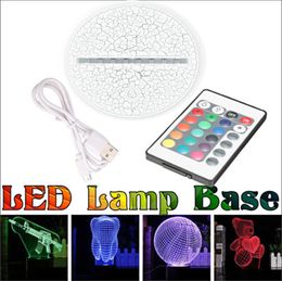 USB Cable Remote Control Touch Lamp Bases For 3D LED Night Lights Replacement 7 Colour Light Base Table Decor Holder