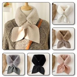 Scarves Fashion Thick Warm Fur Neck Collar Winter Faux Knitted Scarf Neckerchief For Women Ladies C Ross Plush Scaf