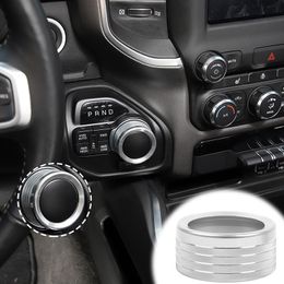 Aluminium Alloy Gear Shift Switch Knob Bezel Accessories for 2018 2019 2020 Dodge RAM, 1pcs Silver