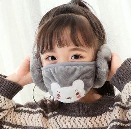 Kid Masks Ear Cute Protective Mask Animals Design Plush Embroider Mouth Mask Child Winter Face Masks Dustproof Mouth Cover CCC4263