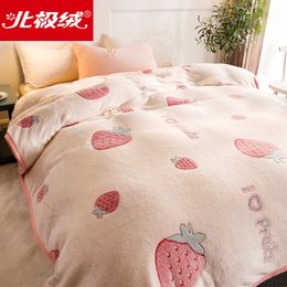 Blanket Quilt Summer Thin Coral Fleece Blanket Thick Winter Flannel Bed Sheet Office Nap Blanket 201128