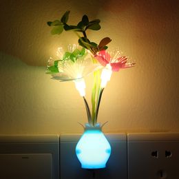 Led Induced Plug Light Tulips Rose Vase Flower Leaf Lamp Bar Home Party Lights Optically Controlled Outdoor Glow New Arrival 2 5lja N2