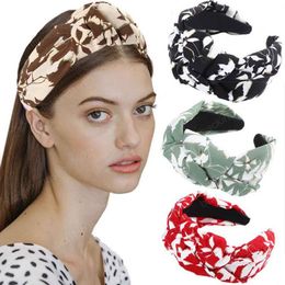 Top Knotted Headband For Women Hairbands Ladies Wide-brimmed Bezel Leaves Hair Hoop Girls Hair Accessories Headwear