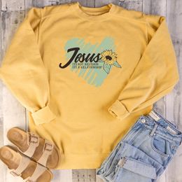 Coloured JESUS HEART it is not religion it is a relationship Christian sweatshirt pullovers pure cotton jumper Outfits Sweats top T200525