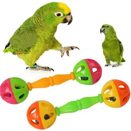 Pet Bird Parrot Hollow Double-head Bell Ball Rattle Bite Chew Interactive Toy Chew Toy, Funny Hollow, Double-head motor skills