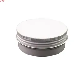 60ml White Cream Jar Empty Makeup Accessory Moisturizing Milk Tin Can Box Metal Aluminum Sunscreen Pots Refillable Travel 50pcsgoods