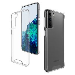 Transparent Rugged Cell Phone Cases Clear TPU PC Shockproof Cover For iPhone 12 mini 11 XR XS MAX Samsung Galaxy S20 Ultra s10 Note 20