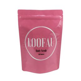 Customized Body Cream Packaging Standing Zip Lock Mylar Bags Printed Pink Zipper Seal Package Pouches Bag Resealable and Reusable