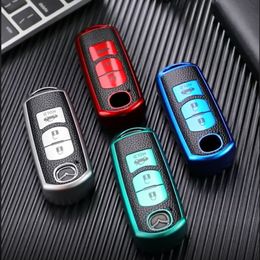 TPU Leather Auto Remote Key Case For Mazda 2 3 5 6 CX-3 CX-4 CX-5 CX-7 CX-9 Atenza Axela 3 Buttons Car Keys Covers Shell Accessories