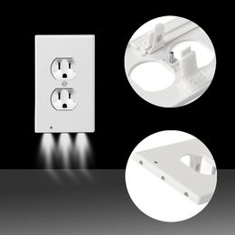 Sensor Lights Durable Convenient Outlet Cover Duplex Wall Plate LED Night Light Ambient For Hallway Bedroom