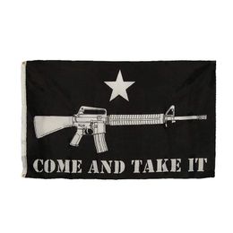 2nd Amendment NRA Black Come and Take It M4 AR 15 Flag Polyester Sports Outdoor or Indoor Club Digital printing Banner and Flags Wholesale