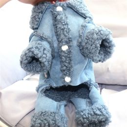 Thicken Pet Clothing Winter Dog Clothes Puppy Outfit Small Dog Jumpsuit Coat Jacket ropa para perro Poodle Pomeranian Schnauzer 201114