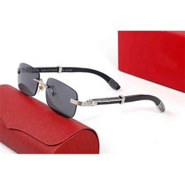Vintage New Men's Rimless Glasses Frame Wooden Frameless Square sunglasses Men Optical Myopia Clear Spectacles Frames French
