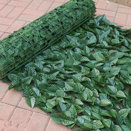 50X100CM Garden Decoration Artificial Plant Leaf Fence Screening Roll UV Fade Protected Privacy Green Wall Landscaping Ivy Lawn