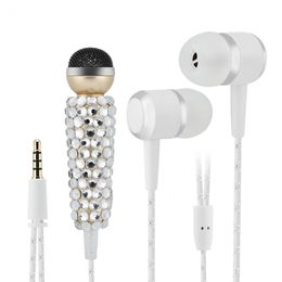 VBESTLIFE Phone Mic 2-in-1 Mini Diamond-embedded Mic Microphone & Earphone Micrphone Free