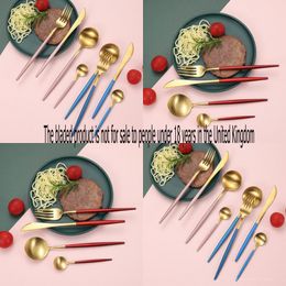 Tableware Four Pieces Set Knife Cake Desserts Fork Milk Tea Soup Cutlery Restaurant Strong Spoon Stainless Steel 21 2wh F2