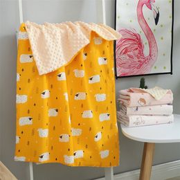 Baby Blanket & Swaddling Newborn Muslin Gauze Baby Soothing Blanket Children Blanket Bedding Set Cotton Quilt LJ201105