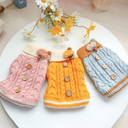 Winter Dog Clothes Twist Button Pets Outfits Warm Clothes for Small Dogs Cat Costumes Coat Jacket Puppy Sweater Dogs New Y200922