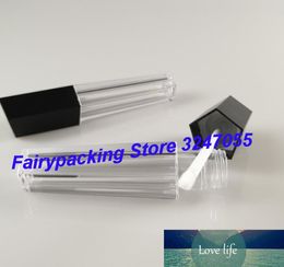 50pcs Clear Empty Plastic Lip Gloss Bottle with Black Cap, Creative Portable Cosmetic Lipstick Tube,Beauty Lip Oil Package