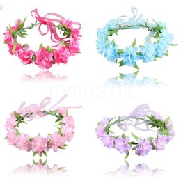 Party Favour Seaside vacation wreath headdress children's ribbon simulation wreath dd954