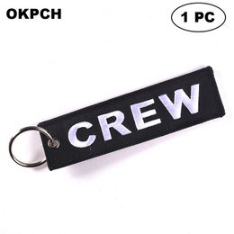 Key Fobs Chains Jewelry Red Embroidery Remove Before Flight Keyring Gift for Friends PK0105