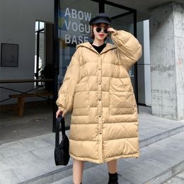 Women's Winter Jacket White Duck Down Coat Long Down Parka Female Thick Warm Hooded Windproof Puffer Jacket Snow Outerwear 201019