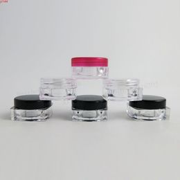 100 x 5g Mini Travel Refillable plastic cosmetic make up cream jar sample display square bottle Containers PS materialgood qualtity