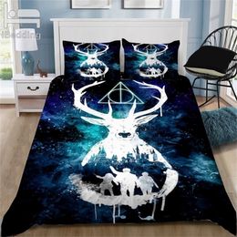 Cartoon School of Witchcraft and Wizardry Printing 3D Bedding Sets Printed Pillowcases Duvet Cover Set Queen King Twin Size 201211