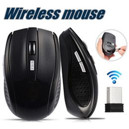 New 2.4GHz Optical Wireless Mouse USB Receiver mouse Smart Sleep Energy-Saving Mice for Computer Tablet PC Laptop Desktop with White Box