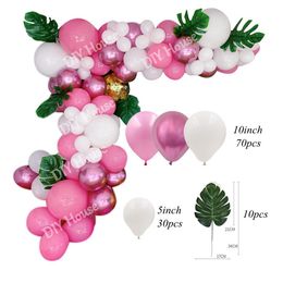 1Set Flamingo Theme Balloon Arch Pink Summer Pineapple Balls Wedding Party Decoration Happy Birthday Kids Gift DIY Home Supplies 201203