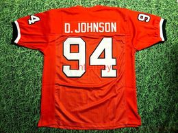 CUSTOM DWAYNE JOHNSON MIAMI HURRICANES JERSEY THE ROCK BALLERS OLM Stitch add any name number