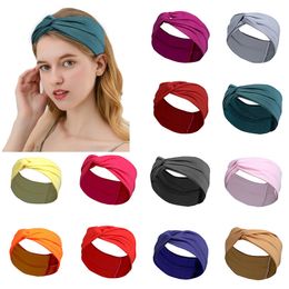 13 Style Pure Colour Headband Women Hairband Women Sports Headbands Antiperspirant Hair Accessories Party Supplies XD24368