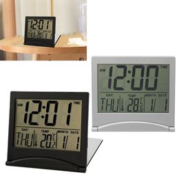 mini weather station UK - Other Clocks & Accessories Folding LCD Digital Alarm Clock Desk Table Weather Station Temperature Travel Ectronic Mini FB