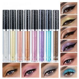 Handaiyan Flüssig-Lidschatten, 12 Farben, Einzel-Lidschatten, Glitzer, Diamant-Perle, hochglänzendes Metallic-Finish, Make-up-Lidschatten